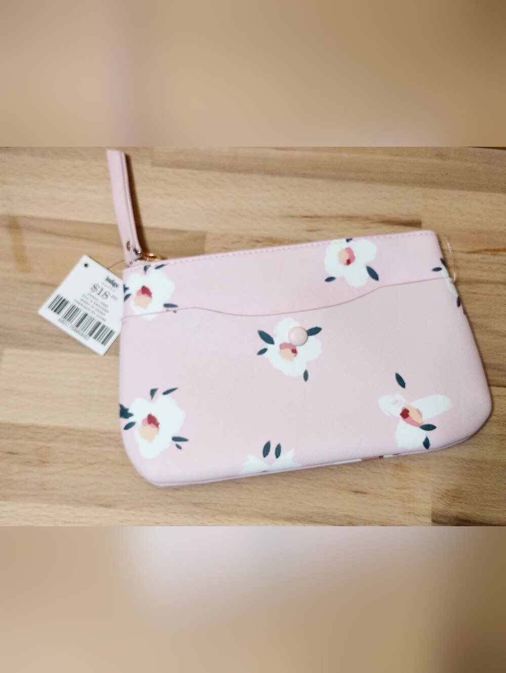 Indigo Chapters Pencil Case 2 Pencils Zippered Snap Pouch Pink Floral New 2012